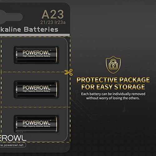 Батерии POWEROWL Голям Капацитет в а23 6 Бр., Алкална батерия премиум-клас 23A 12V