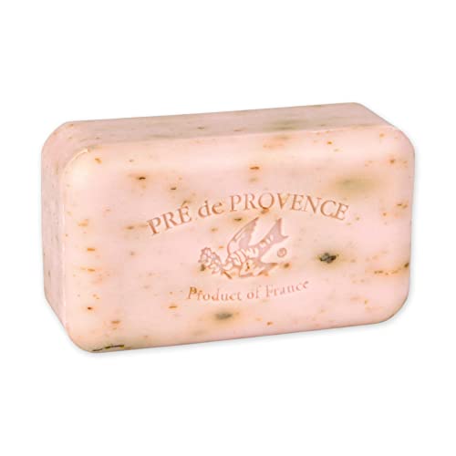 Блок френски Овлажняващ сапун за Ръчно изработени Pre de Provence, Обогатен с масло от шеа, четири пъти мелене за получаване на часова гъста гладка пяна, 5,3 Унции, Листенца
