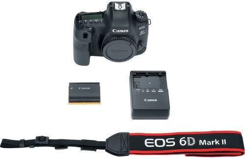 Огледален фотоапарат Canon EOS 6D Mark II (международна модел) (1897C002) с чанта, допълнителна батерия, led подсветка, микрофон, филтри + по-напреднали комплект (обновена)