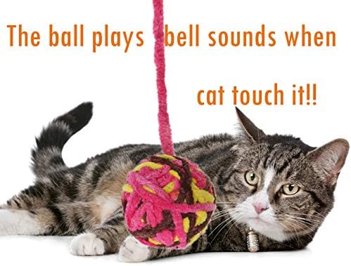 Интерактивни Играчки за котки в Преследване на Стайни Кучета, 3 Опаковки Цветни Вълнени Играчки-Топки за Котки със Звънци