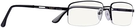 Благородни очила за четене със синя светлина – очила за четене с блокиране на синя светлина в половината на рамки - Идват с футляром за очила