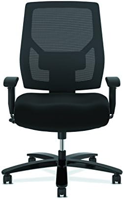 Голям и висок стол HON Crio с висока облегалка - Компютърен стол с вкара стол за офис маса, черна (HVL581)