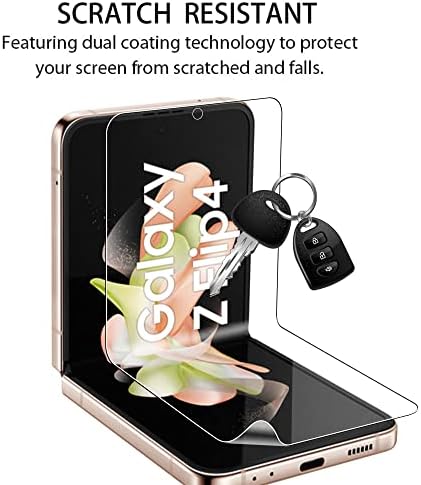 Защитно фолио Suttkue за Samsung Galaxy Z Flip 4 5G, Мека защитно фолио Премиум-клас, Камерен стъкло, Защитен слой без мехурчета, висока прозрачност, висока резолюция [2 + 2]