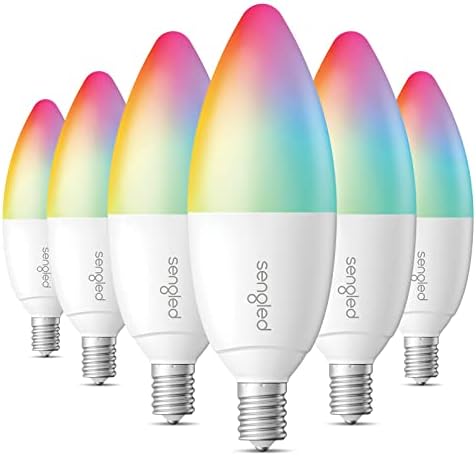 Led умни лампи-свещници Zigbee, се Изисква hub, Многоцветен led лампа-свещ E12 с регулируема яркост, работи с Алекса