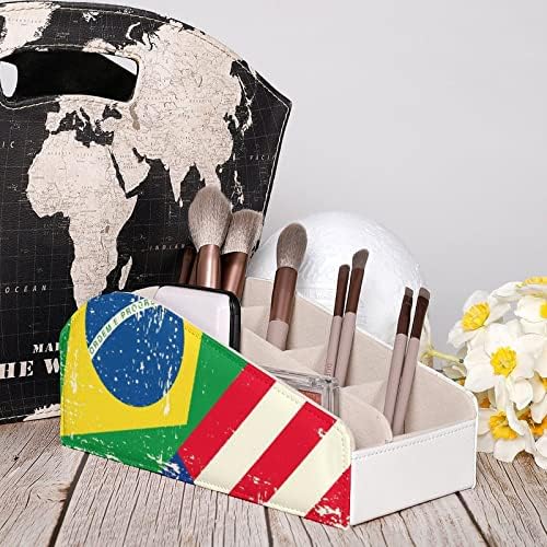 Американски И Бразилски Флаг Притежателите на Дистанционното Управление на Телевизор, Кутия-Органайзер За Съхранение на Химикалки и Моливи Кутийка за Маса с 6 Отд?