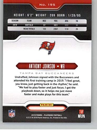 2019 Сборник с пиеси на Панини #195 Антъни Джонсън Тампа Бей Буканьерс търговска картичка начинаещи по футбол NFL