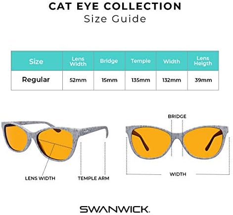 Swanwick Cat Eye Night Swannies - 99% От Висококачествени сини Светозащитные очила с защита от отблясъци, умора и пренапрежение на очите за екрани