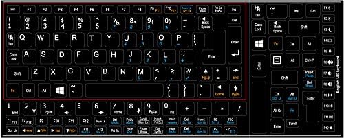 Надписи на клавиатурата 4Keyboard English US за нетбуци НА черен фон