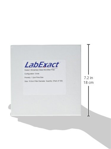 Филтър от микрофибър LabExact 1200229 Grade C Glass, боросиликатное стъкло, без свързващо вещество, 1,2 микрона, 15,0 см (опаковка по 100 броя)