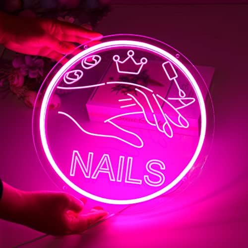 Britrio Нейлз Неонова реклама Светло Розови Нокти Спа Салон за Красота Студио LED Стенен Арт Декор Знак за