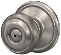 Врата копчето Schlage F40 ГЕО 619 в джорджански стил, Заключване за Сигурност за легла и Бани, Сатинированный Никел