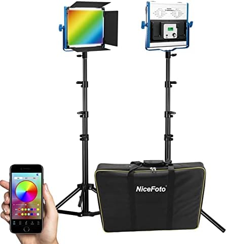 Видеосигналы NiceFoto RGB LED, Лаптоп, лампа за Студийната заснемане, излъчване, онлайн излъчване на живо, Професионална