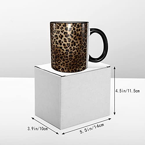 Керамични Кафеена чаша Kadiman с леопардовым принтом и дръжка за мъже и Жени, Забавно Чаена чаша, Подходяща за микровълнова