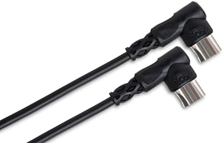 Hosa MID-303RR Правоъгълен 5-Пинов кабел DIN-Right Angle 5-Пинов кабел DIN MIDI, 3 Метра Черен цвят