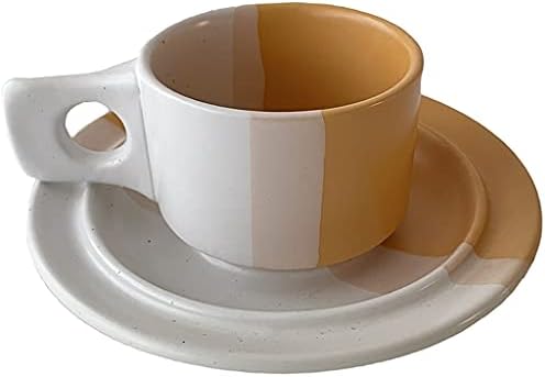 Кафе-сладкарница SXNBH Набор от френски кафеени чаши и блюдец Средновековния цвят, съответстващ на Высокотемпературному