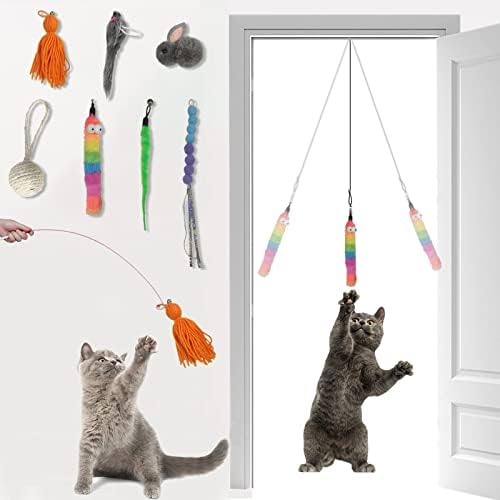Играчки за котки PEMOO, Подвесная играчка за котки врати [Колекция от любимите играчки на котката 9ШТ / Два начина