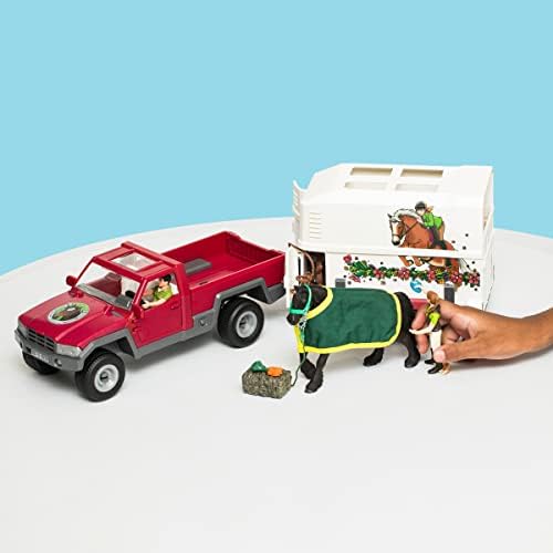 Играчки Schleich Horse Truck and Trailer – Игрален комплект от 14 теми, включващи фигура на кон, ездач и аксесоари за пони, за момичета и момчета на възраст от 5 години и по-възрастн?
