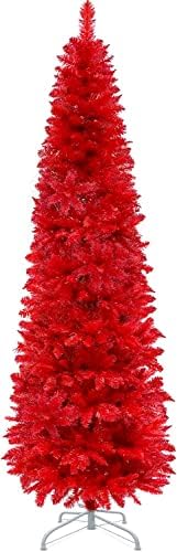 TURNMEON 7,5 Фута Карандашное Дърво, Украса За Св. Валентин, 1000 Гъстите клони, Реалистични Червени уши, Здрава