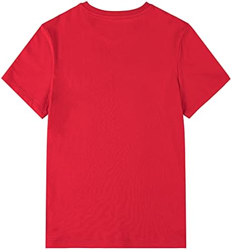 AMERICLOUD/ Детска Тениска с къс ръкав, Младежта Мека Риза, Памучни Тениски с кръгло деколте за момчета и