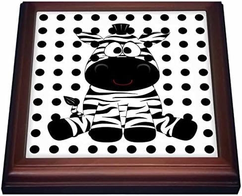 Триизмерен принт Очарователна Зебра в черни точки-Шкаф с керамични плочки, 8 x 8, Кафяв
