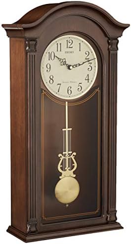 Стенен часовник SEIKO с Златен оттенък и Дугообразной форма с Махало и Две Камбанки