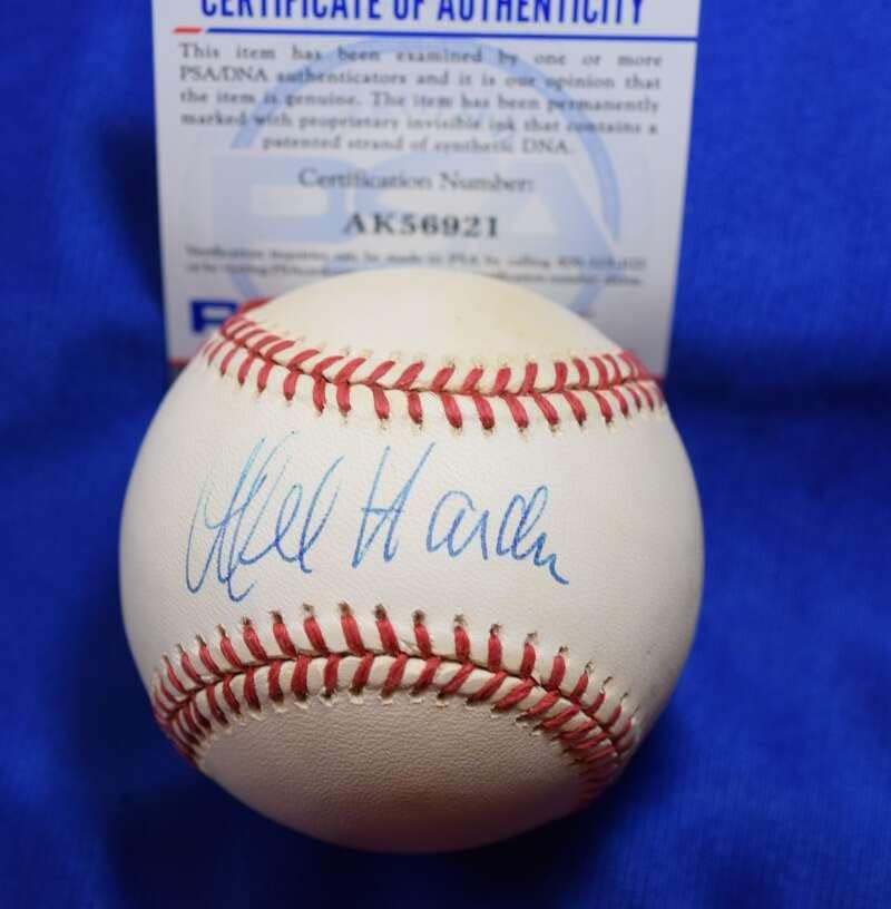 Автограф Мэла Хардера PSA ДНК Coa с автограф OAL Американската лига Бейзбол