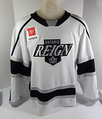 2019-20 Ontario Reign Kale Clague 10 Използван в играта Бяла риза 54 DP33619 - Използваните в играта тениски НХЛ