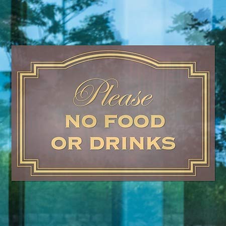 CGSignLab | Моля, не яжте и не пийте - Класически Кафяв Стикер на прозореца | 27 x 18