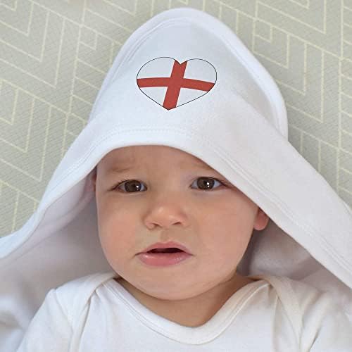 Бебешка хавлиена Кърпа с качулка Azeeda Любящо сърце с английски флаг (HT00021097)