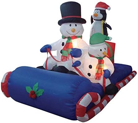 Комплект от две украса за Коледното парти, включва в Дядо Коледа дължина от 6 фута шейна със своите северни елени и в снежен