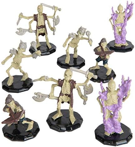 8 ръчно рисувани фантазийных мини-фигури-скелети - Всичко уникален дизайн - с Размерите на шестигранник 1 инч,