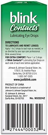 Капки за очи за смазване на контакти Amo Blink, 0,34 течни унции (опаковка от 2 броя)