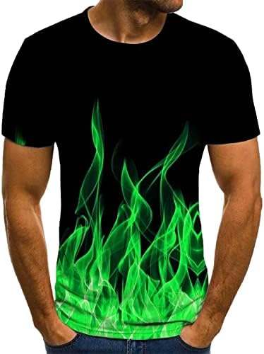 Мъжки Летни Тениски, Новост, Тениски С 3D Модел, Забавни Тениски с изображението на Пламък, Стръмни Върхове с