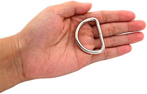 Универсална Метална Сребриста Тока с D-образен пръстен на Вътрешния диаметър 1,5с Околовръстния Линия за Каишка-Попечител Опаковка от 8