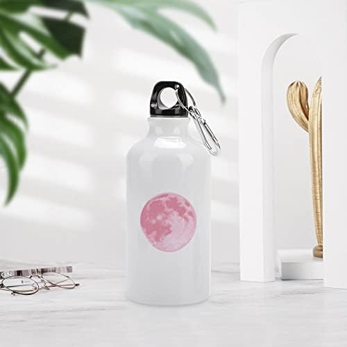 Бутилки за вода спортни Алуминиеви бутилки Спорта Розова Луната Преносим с Карабинер и капак закрутки