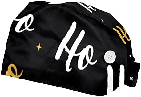 2 Опаковки Хо-Хо-Хо Коледни Работни шапки за еднократна употреба с превръзка на пот за жени и мъже, Шапчица-Тюрбан