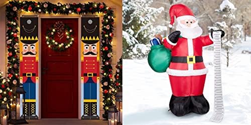 Decorlife 6-подножието Коледни Украшения във формата на Щелкунчика, Банер под формата на Щелкунчика за входната врата,
