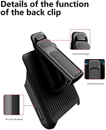Седалките-мида за телефони, съвместими с iPhone 12, 6,1-инчов калъф с клипс, с вградена околовръстен стойка със завъртане на 360 °, Защитен свалящ се, Кобур с клипс за колан ?
