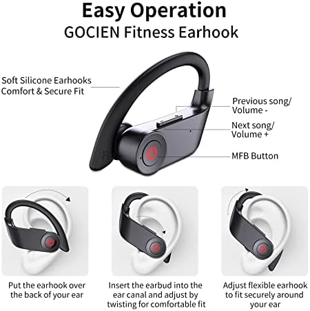 Безжични Слушалки Спортни Слушалки Bluetooth 5.1 С Шумопотискане, 50-Часови Безжични Втулки над ухото с зарядно калъф,