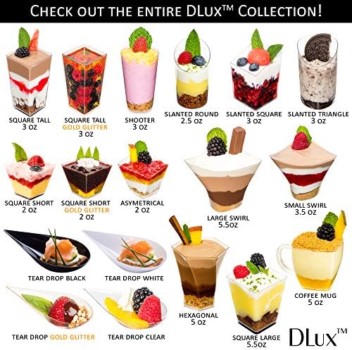 DLux 100 4-инчови Мини-Чинии за закуски, втора употреба Лъжици от Прозрачна пластмаса - Сервировочная Чиния за Десерти и Закуски