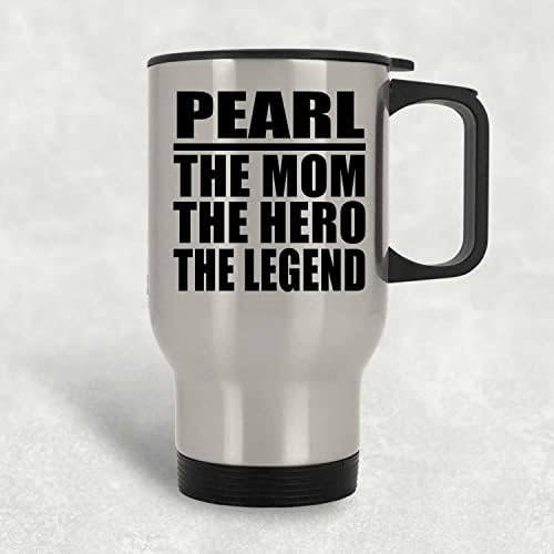 Designsify Pearl The Мама Герой на Легенда, Сребърен Пътна Чаша 14 грама, на Изолиран Чаша от Неръждаема Стомана,