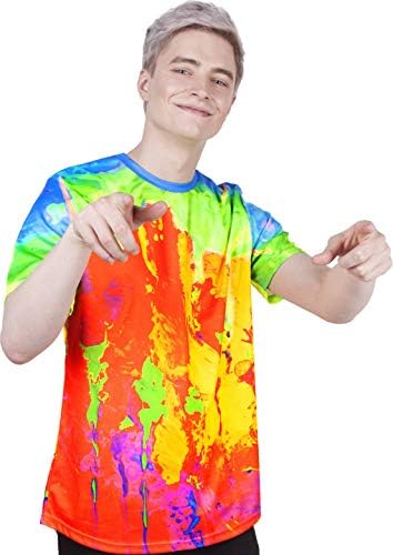Тениска с Ултравиолетови лъчи Флуоресцентным принтом aofmoka Ръчно изработени Neon Blacklight с Реактивен принтом