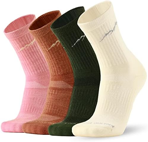 4 Чифта Чорапи от Органична вълна, Мериносова за Жени, Абсорбиращи Влагата Туристически Чорапи За Джогинг, Ежедневни