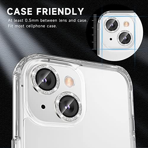 [2 + 1бр] Защита на обектива на камерата Fewdew за iPhone 14 Plus / iPhone 14, Закалено стъкло 9H [Защита от надраскване]