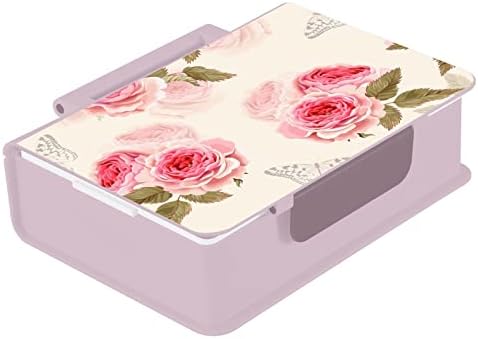 Контейнери за обяд susiyo Реколта Pink Roses and Butterflies Bento Box с 3 отделения за възрастни и тийнейджъри