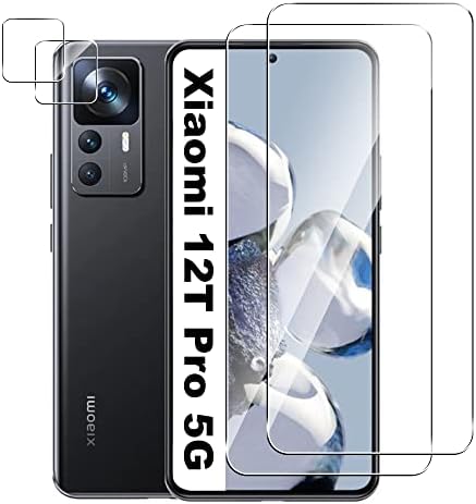 Suttkue за Xiaomi 12T Pro 5G Защитно фолио за екрана със защита на обектива на камерата, защитен слой от закалено стъкло