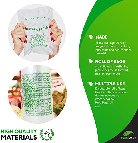 Пластмасови опаковки за храни PUREVACY на руло 12 х 17. Ролка от 1000 на Пластмасови опаковки за Хранителни продукти,