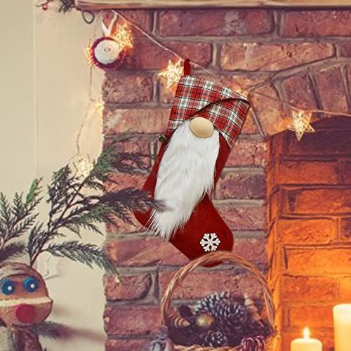 Големи Чорапи, Подарък Чорапи с шоколадови Бонбони, Коледни Украси за Дома За Празник, Украса За Коледното