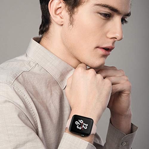 спортен каишка moencase, Съвместим с джапанки Apple Watch 38 мм, 40 мм 42 мм 44 мм за жени и мъже, Мек Силиконов Тънък Взаимозаменяеми каишка-гривна за Apple Watch серия 5/4/3/2/1