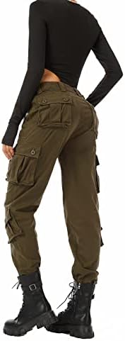 Дамски Ежедневни Памучни Армейските Панталони-Карго в стил Милитари с 8 джоба